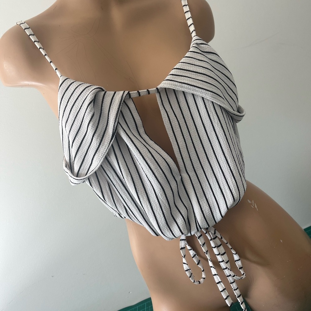Striped Women's crop Top with Tie Detail